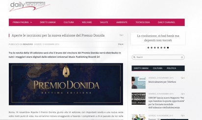 Rassegna Stampa Premio Donida VII edizione su Dailycases
