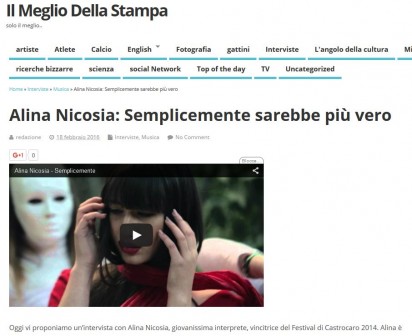 Intervista di Alina Nicosia su Il Meglio Della Stampa