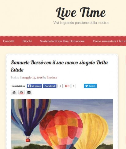 Samuele Borsò su Live Time