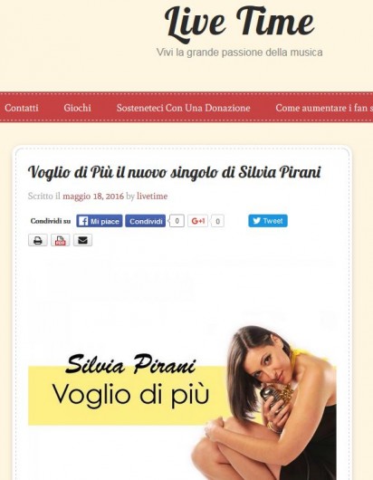 Silvia Pirani su Live Time