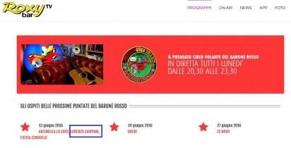 Lorenzo Campani sarà ospite a Roxy Bar di Red Ronnie