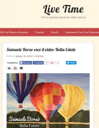 Samuele Borsò su Live Time