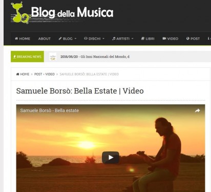 Samuele Borsò su Blog della Musica