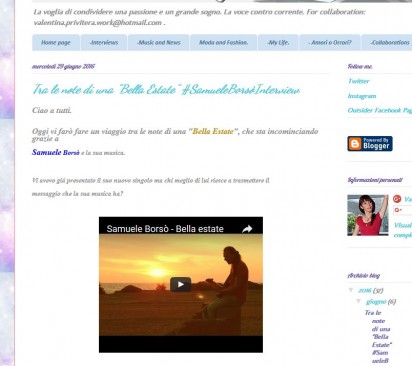 Intervista di Samuele Borsò su BLOG_Outsider #spiritidelsole