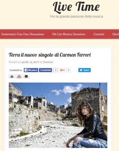 CARMEN ferreri news su Live Time