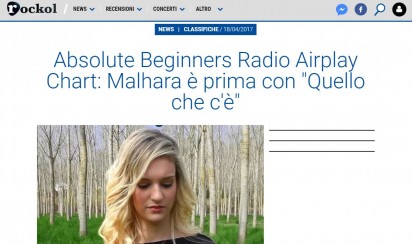 Absolute Beginners Radio Airplay Chart di Rockol : Malhara è prima con