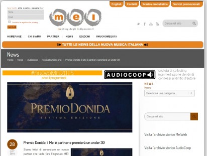 Nuova partner per il Premio Donida arriva anche il MEI