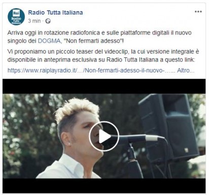 On-line sul sito RAI Radio Tutta Italiana il nuovo singolo dei DOGMA